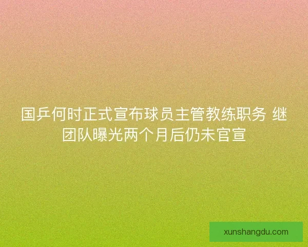 国乒何时正式宣布球员主管教练职务 继团队曝光两个月后仍未官宣 国乒何时正式宣布球员主管教练职务 继团队曝光两个月后仍未官宣